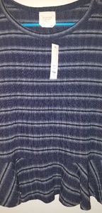 Francesca's Striped Peplum Top